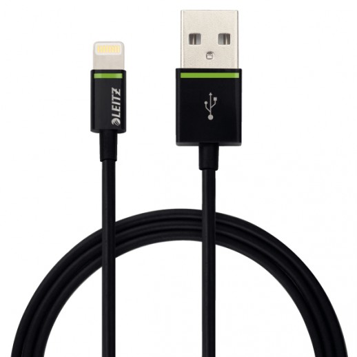 Cablu de date LEITZ Complete Lightning, port USB, 1 m - negru